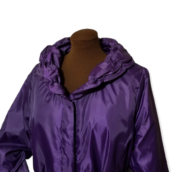 Purple Belted Jacket Woman's Size L - Picture 11 of 14